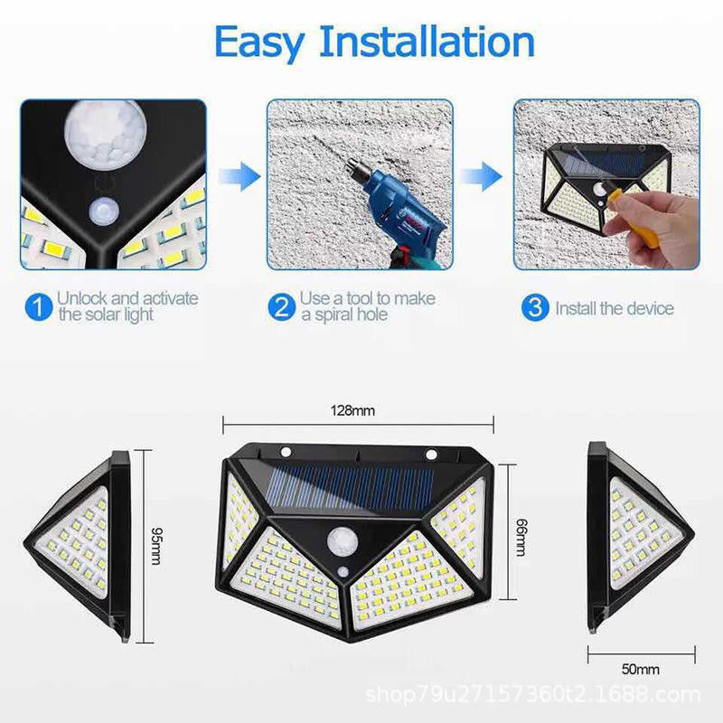 Lámpara de jardín solar sensor de luz de pared LED luz de inundación con 65lm/w eficiencia luminosa