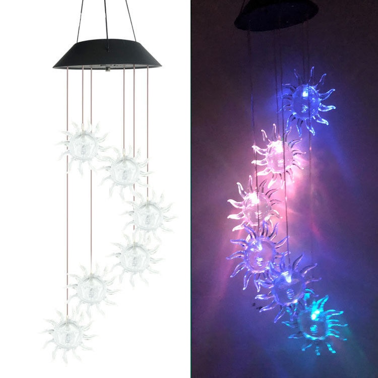 Lámpara de exterior de cambio de color LED con energía solar para el material ABS del jardín