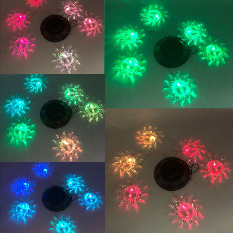 Lámpara de exterior de cambio de color LED con energía solar para el material ABS del jardín