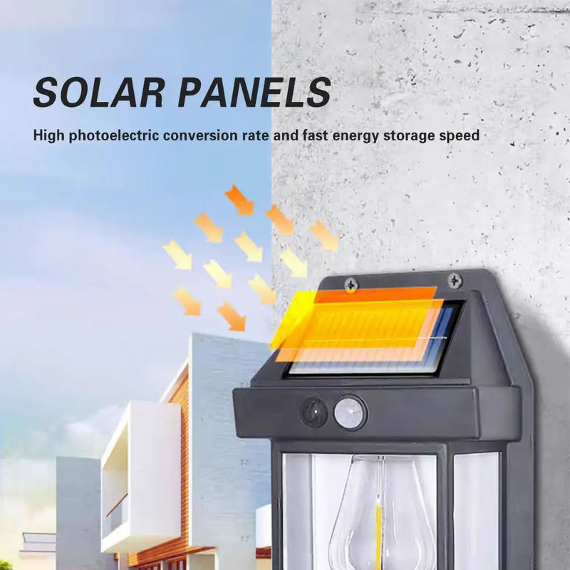 Panel solar luz exterior lámpara solar con sensor de movimiento paredes de iluminación Ip65 impermeable