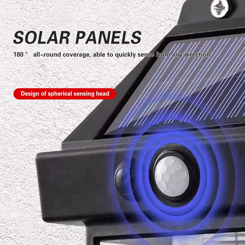 Panel solar luz exterior lámpara solar con sensor de movimiento paredes de iluminación Ip65 impermeable