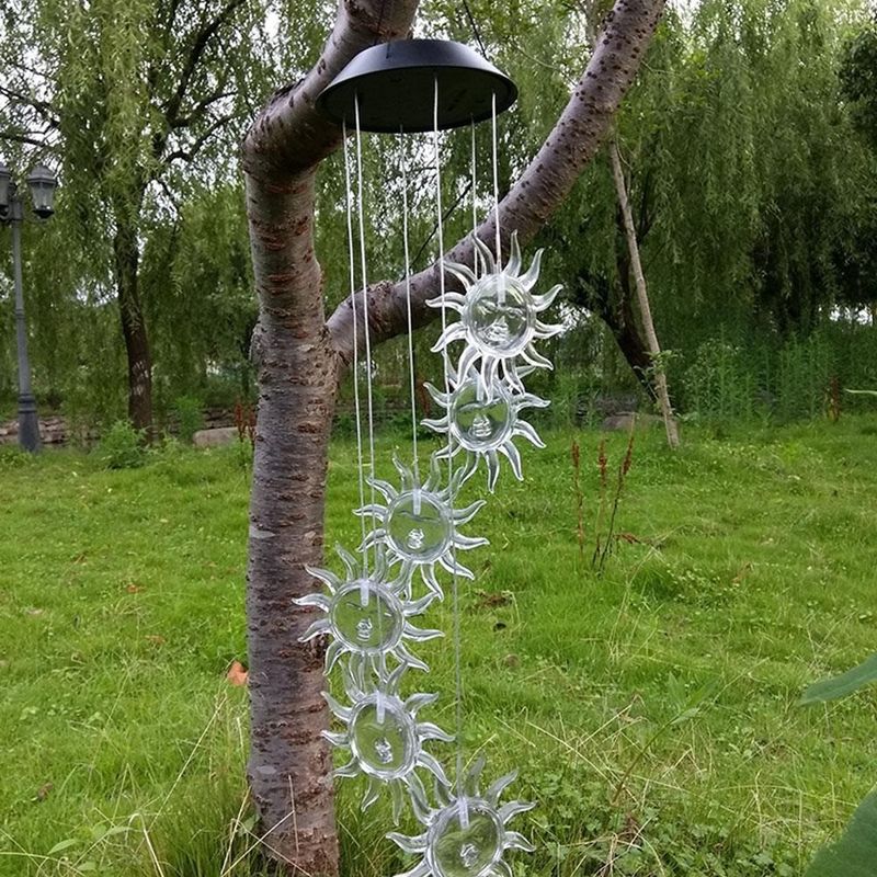 Lámpara de exterior de cambio de color LED con energía solar para el material ABS del jardín