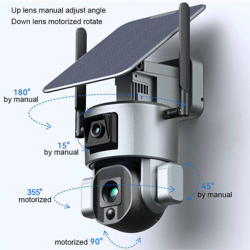 10x Zoom 4.0MP Wifi Cúpula CCTV Red Ipsy Batería solar de respaldo cámara de vigilancia 4g