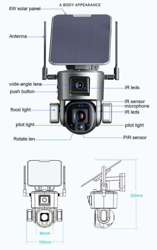 10x Zoom 4.0MP Wifi Cúpula CCTV Red Ipsy Batería solar de respaldo cámara de vigilancia 4g