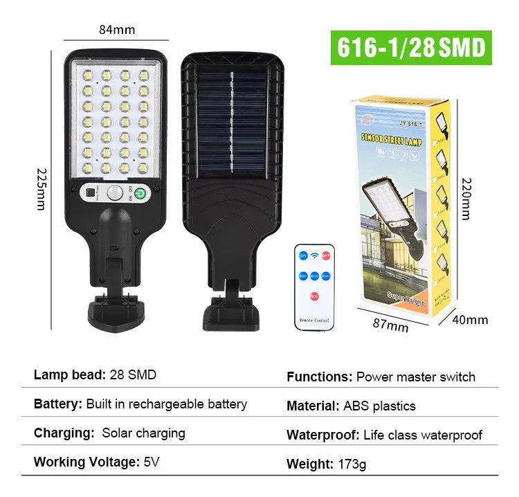 Luz solar de jardín sensor de alta luminosidad de seguridad lámpara de la calle de la pared para iluminación exterior
