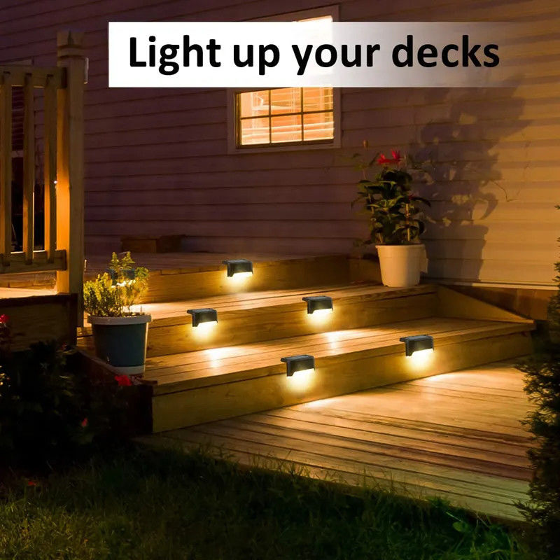 2700K Temperatura de color Luces de cercas solares Estables LED a prueba de agua Luces de cubierta solares 1-