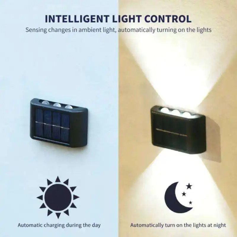 4 LED 6 LED resistente al agua luz solar para jardín luminoso