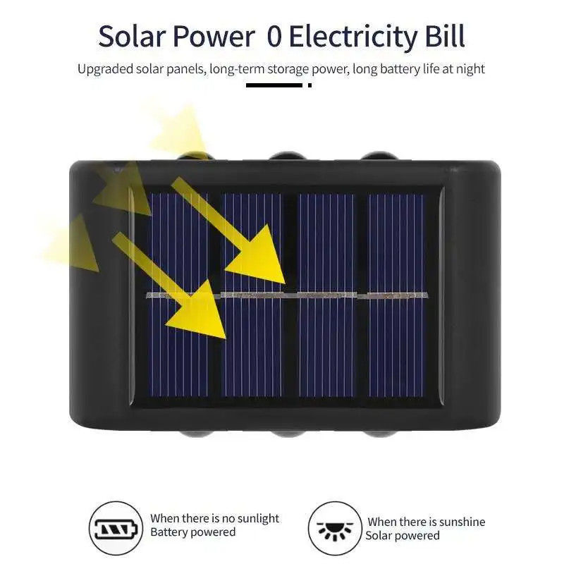 4 LED 6 LED resistente al agua luz solar para jardín luminoso