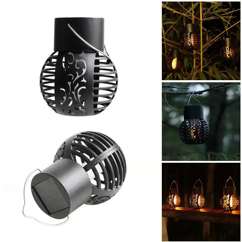 Lámparas solares decorativas de jardín colgantes al aire libre con lámpara de mesa LED impermeable de metal