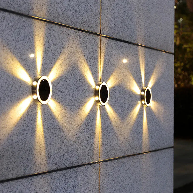 Iluminación solar de escalera exterior con luces redondas de 90lm/w