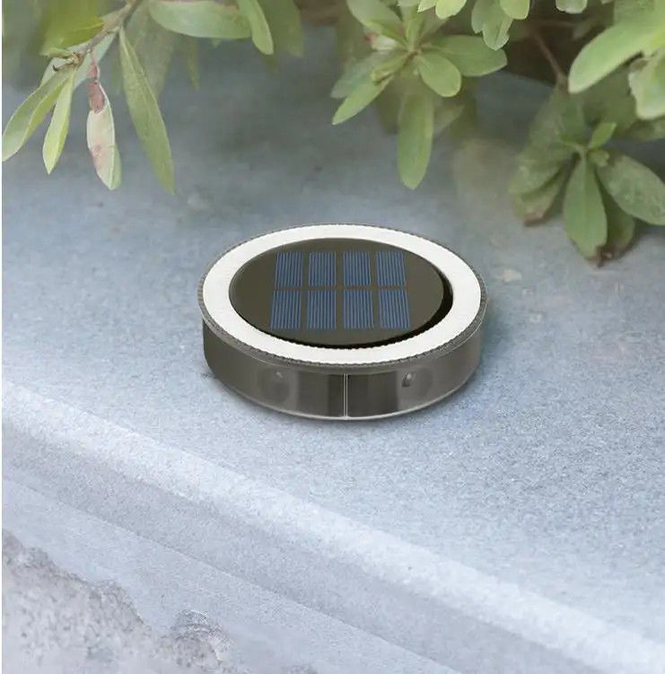 Iluminación solar de escalera exterior con luces redondas de 90lm/w