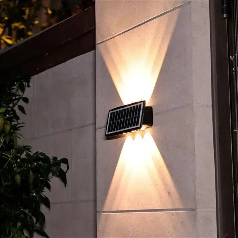 Lámparas solares de balcón de montaje de pared impermeable para iluminación exterior de arriba y abajo
