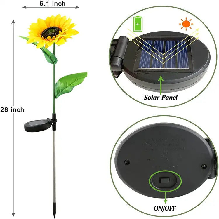 Lámparas solares de luz solar impermeable jardín solar decorativo para el patio del patio trasero