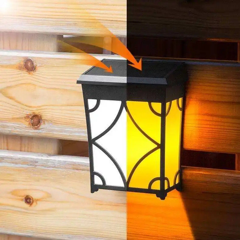1Lámpara de sensor de movimiento LED de voltaje de entrada de.2V para jardín exterior Lámpara de pared solar impermeable