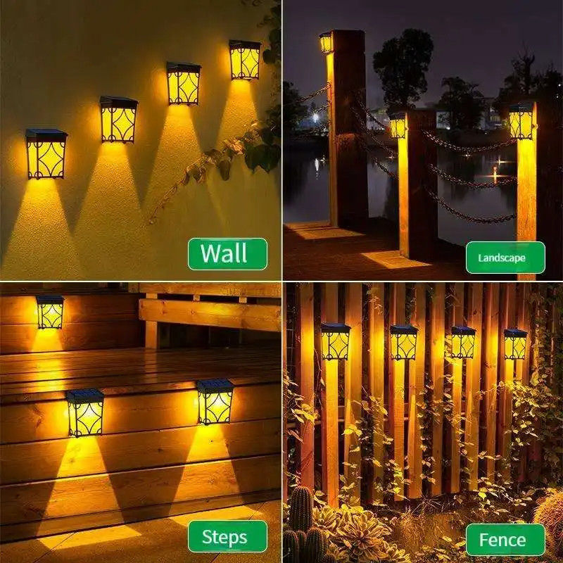 1Lámpara de sensor de movimiento LED de voltaje de entrada de.2V para jardín exterior Lámpara de pared solar impermeable