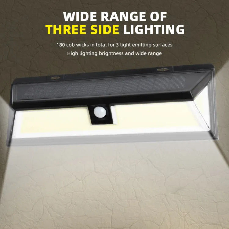 180 Led Cob Luces solares de exterior Sensor de movimiento inalámbrico Luz de seguridad de pared