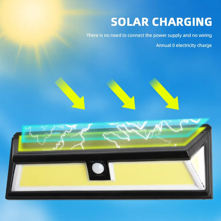 180 Led Cob Luces solares de exterior Sensor de movimiento inalámbrico Luz de seguridad de pared