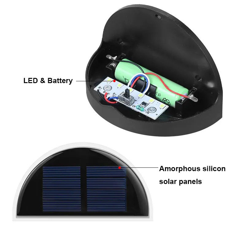 85lm/w lámpara eficiencia luminosa luz solar para jardín decorativo semicircular