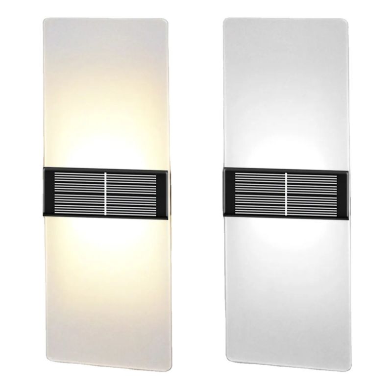 Inducción solar Césped Luna Brillante Cuadrado Placas Blancas Pared Solar Luz para Paredes Exteriores