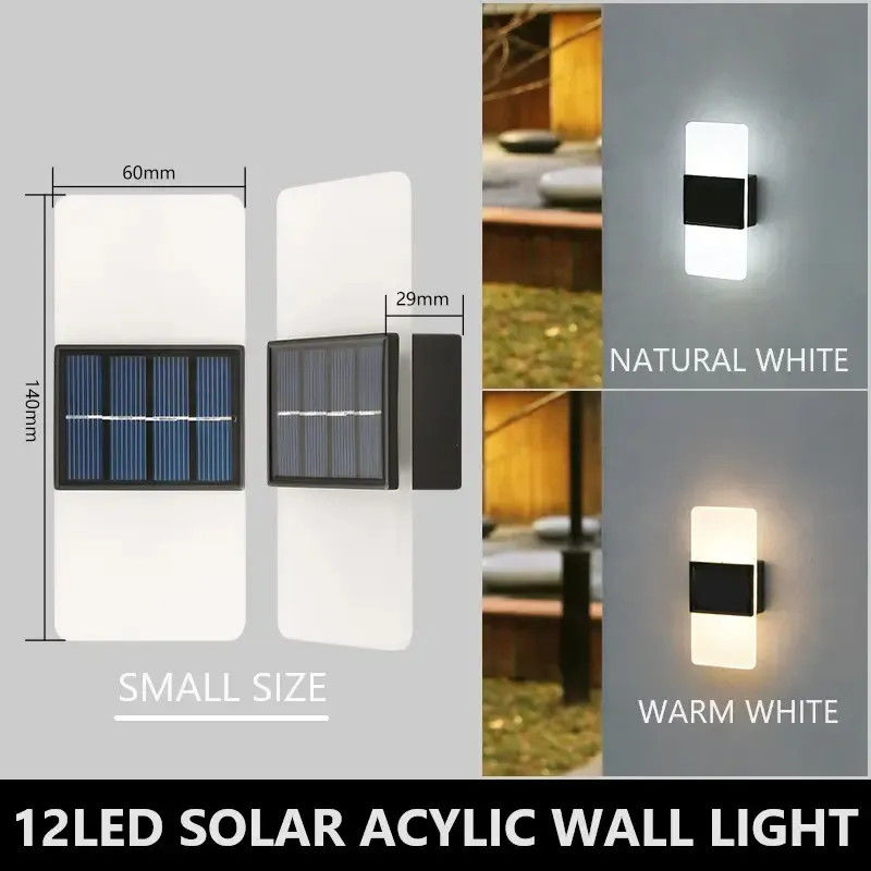 Inducción solar Césped Luna Brillante Cuadrado Placas Blancas Pared Solar Luz para Paredes Exteriores