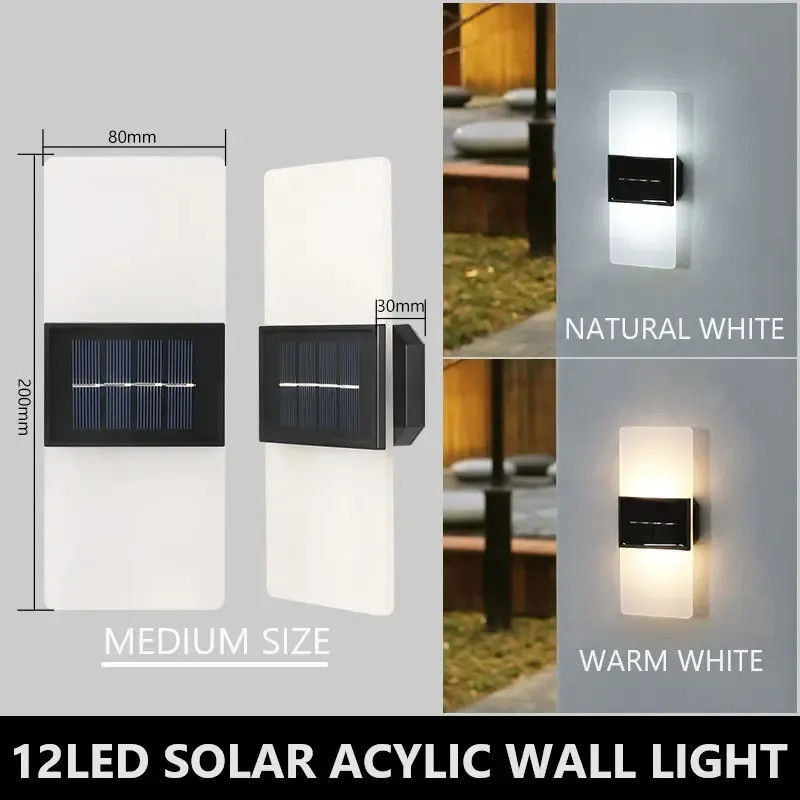 Inducción solar Césped Luna Brillante Cuadrado Placas Blancas Pared Solar Luz para Paredes Exteriores