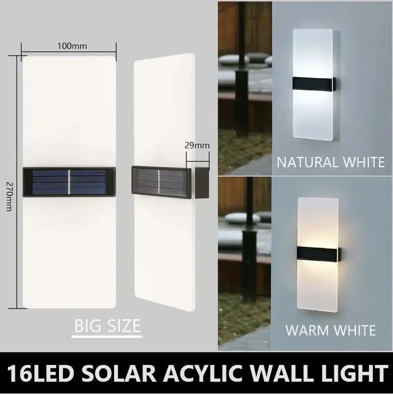 Inducción solar Césped Luna Brillante Cuadrado Placas Blancas Pared Solar Luz para Paredes Exteriores