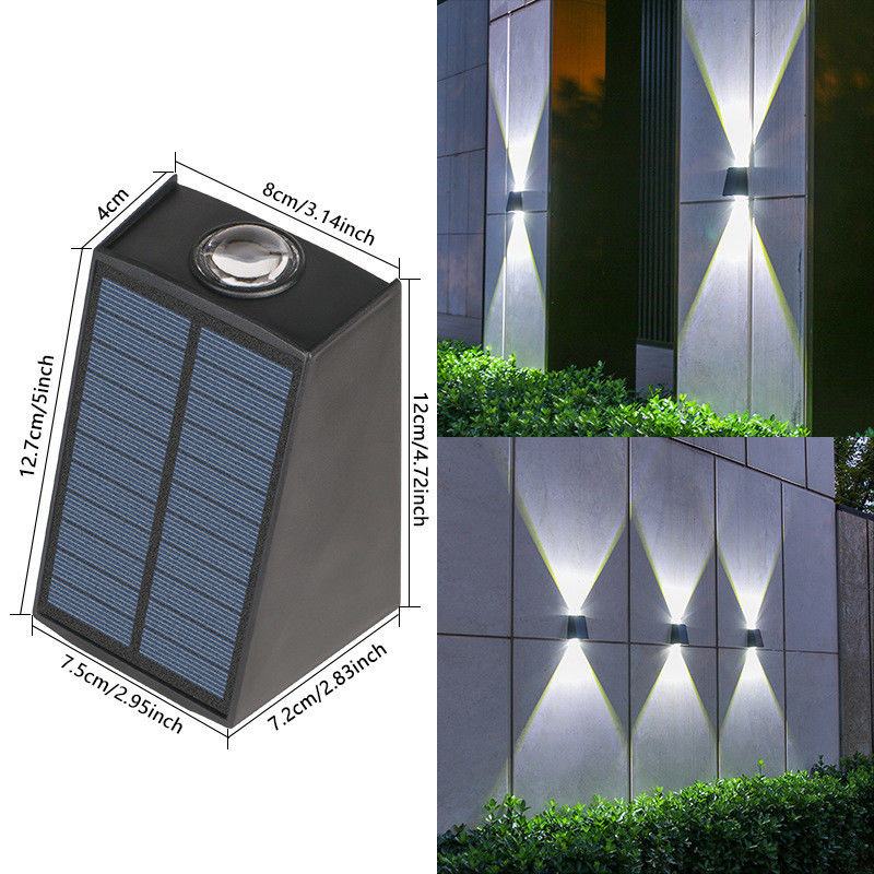 Tamaños de lámpara 12.7*4*8*12*7.2*7.5cm Luz solar de pared para decoración de jardín exterior impermeable