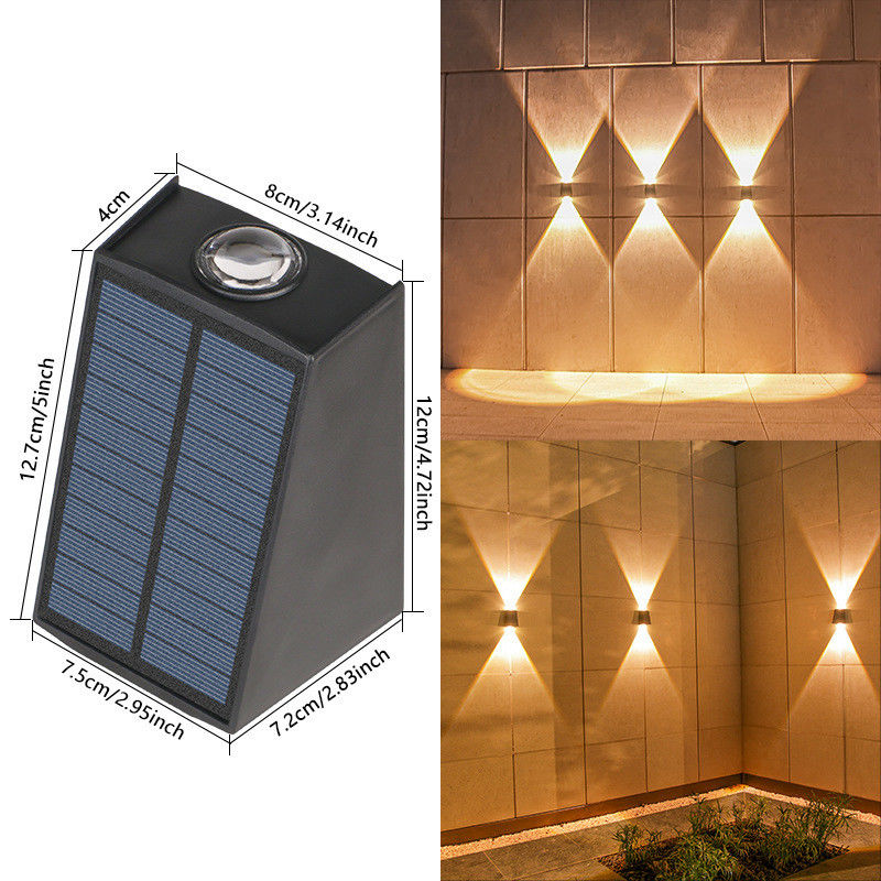 Tamaños de lámpara 12.7*4*8*12*7.2*7.5cm Luz solar de pared para decoración de jardín exterior impermeable