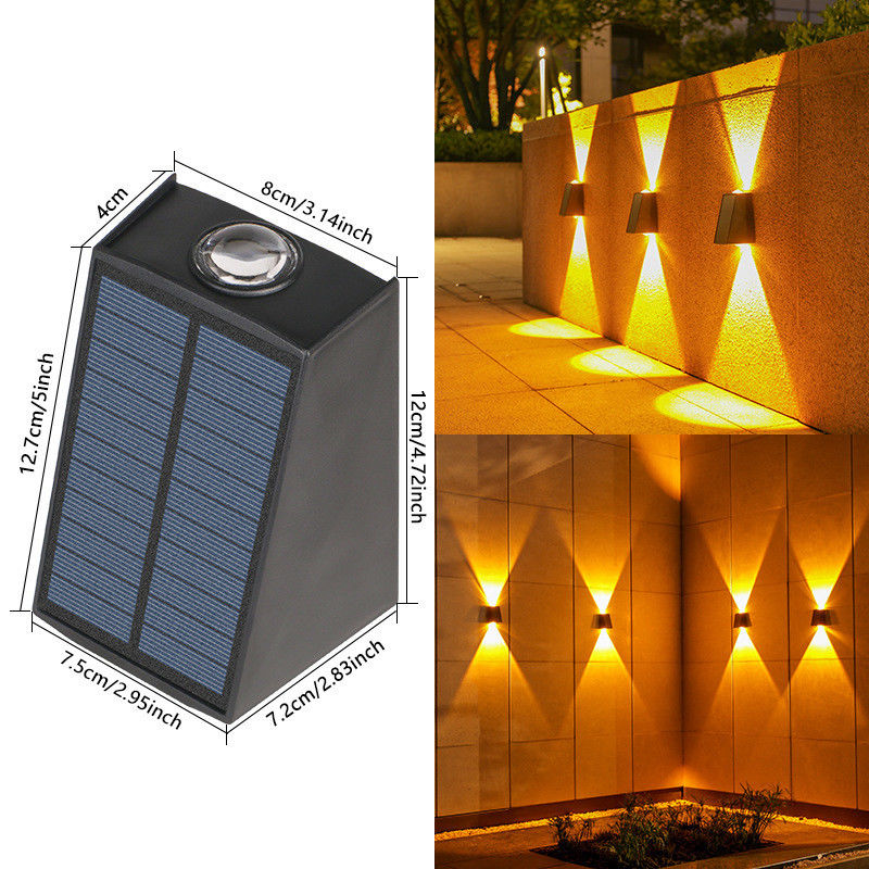 Tamaños de lámpara 12.7*4*8*12*7.2*7.5cm Luz solar de pared para decoración de jardín exterior impermeable