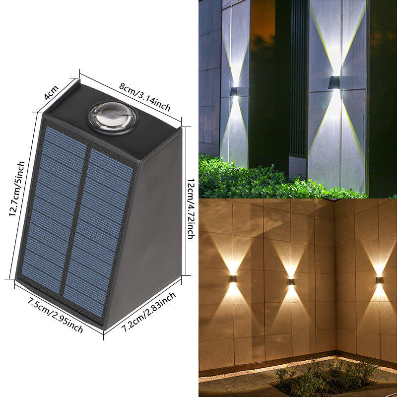 Tamaños de lámpara 12.7*4*8*12*7.2*7.5cm Luz solar de pared para decoración de jardín exterior impermeable