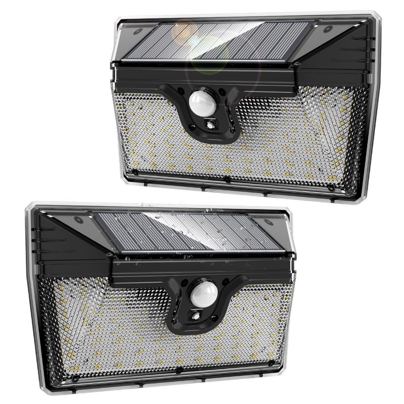 218LED suave, frío, blanco, sensor de movimiento solar, luz de pared para jardín al aire libre, ahorro de energía