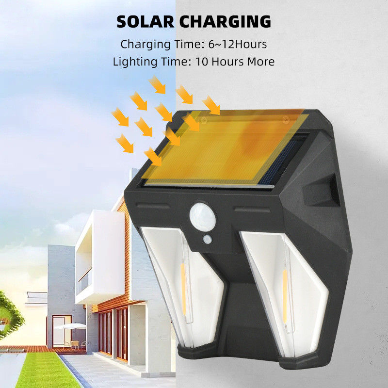Luzes de pared de energía solar de uso múltiple Sensor de movimiento exterior Cabeza ajustable de inducción humana