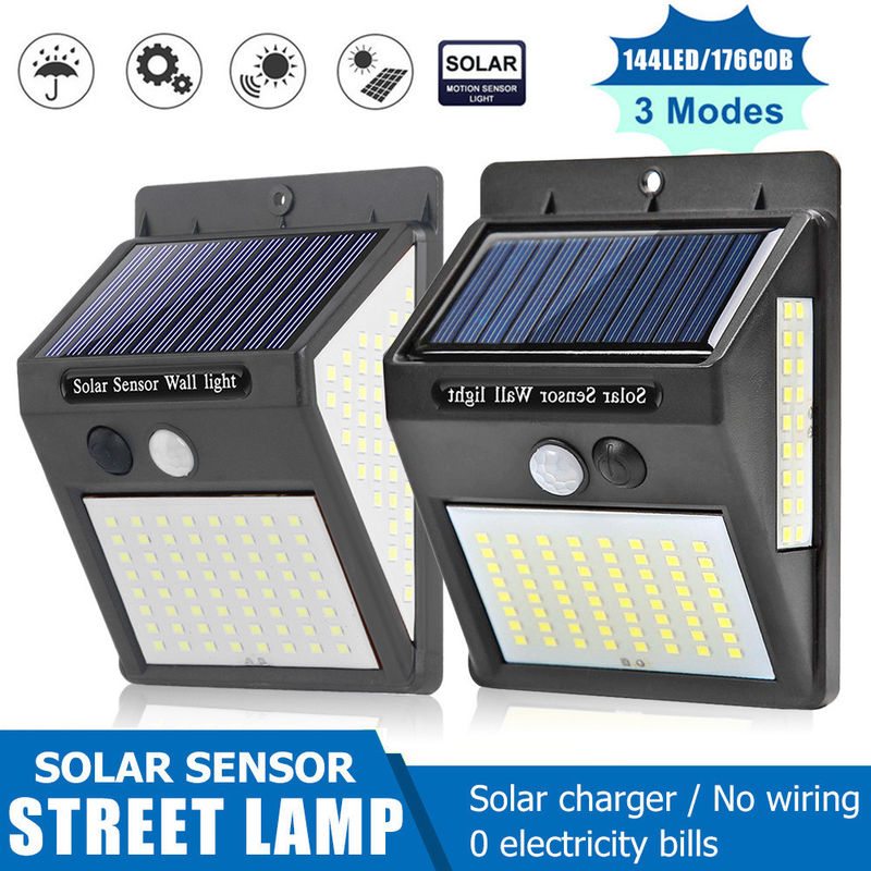 Energía solar 48 Cob LED Sensor de movimiento Luz de la pared de seguridad proporcionada directamente por el