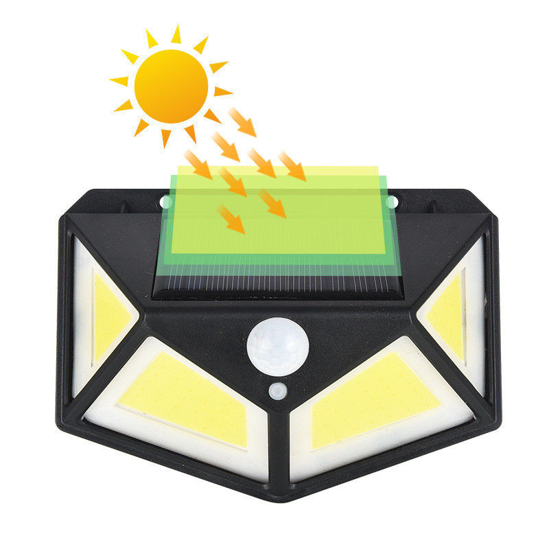 Energía solar 48 Cob LED Sensor de movimiento Luz de la pared de seguridad proporcionada directamente por el