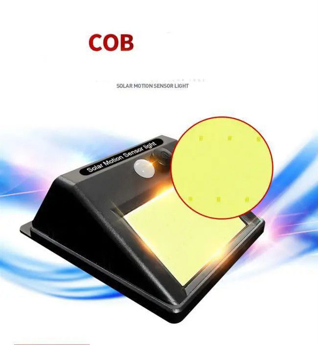 Energía solar 48 Cob LED Sensor de movimiento Luz de la pared de seguridad proporcionada directamente por el