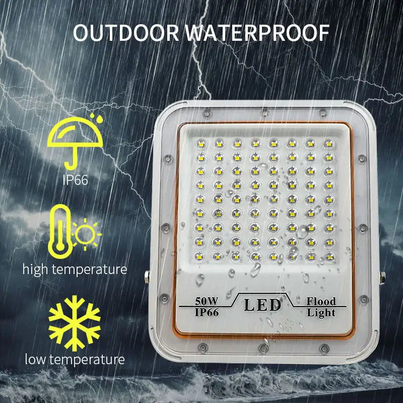 Lámpara de inundación de aire libre impermeable gris 30w 50w 100w 200w LED para el estadio